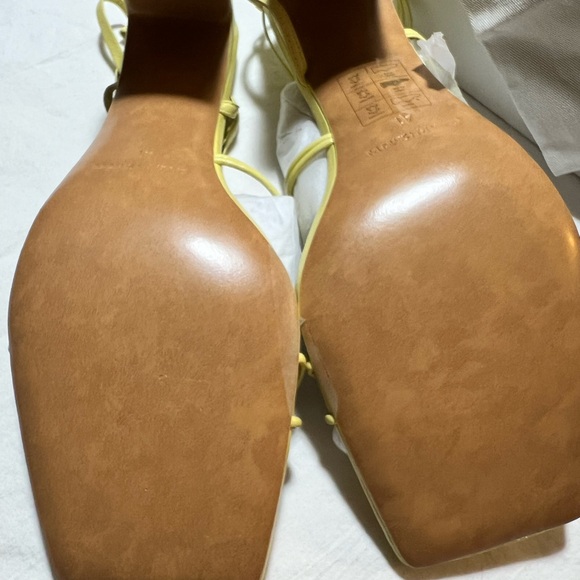 Jonathan Simkhai Niki strapy leather sandals in Chamomile yellow block heel NWT - Picture 6 of 8